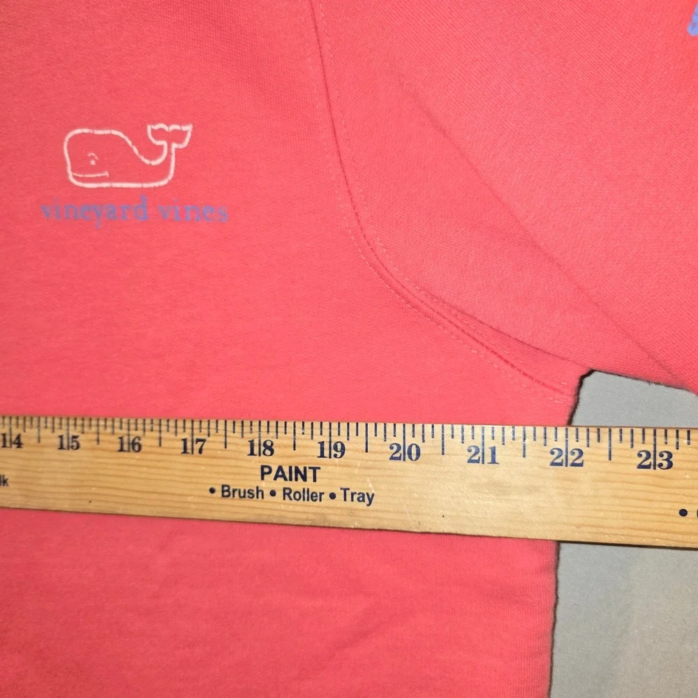 Vineyard Vines Pullover Medium Women Coral Pink Quarter Zip Whale Logo 1K0602 - Picture 8 of 11